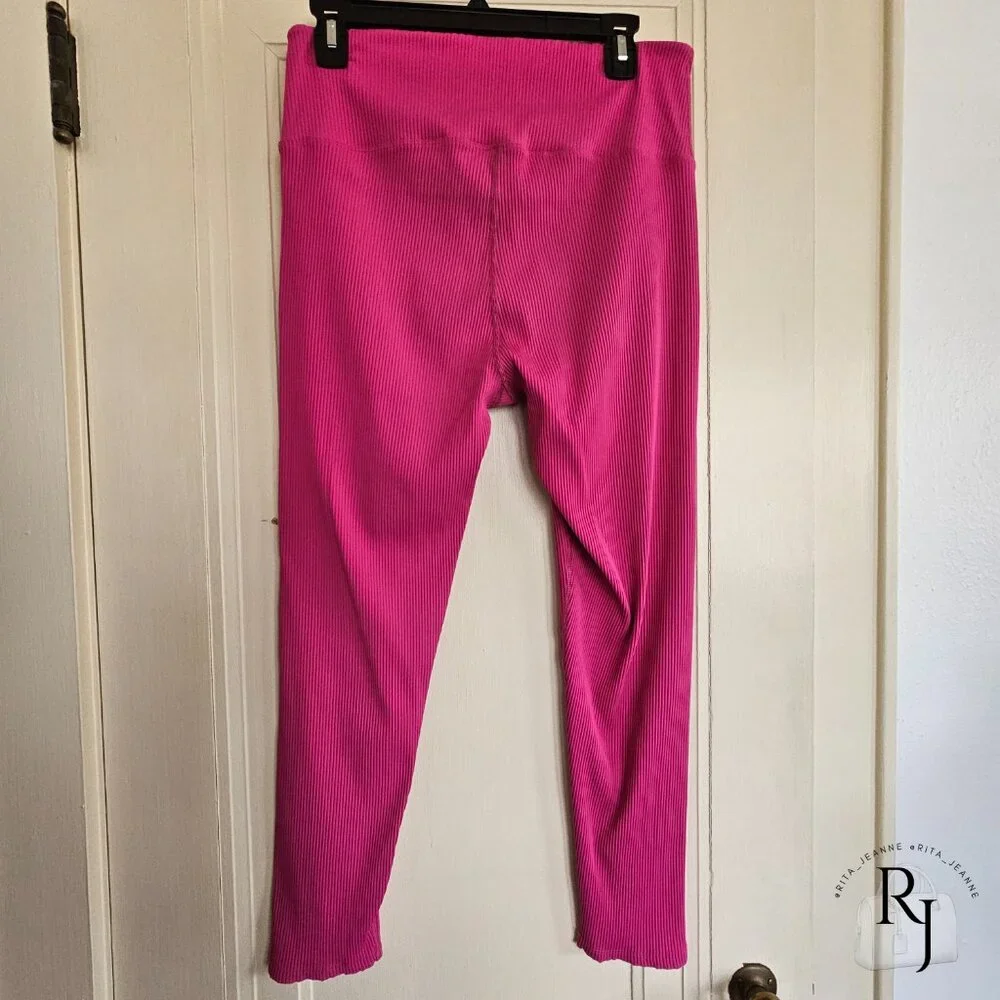 Carbon38 Ribbed 7/8 Legging β XXL β Neon Pink β Sculpting High Rise - Picture 6 of 11